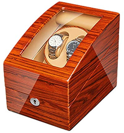 GagalU Uhrenbeweger für Automatikuhren, Ebenholz, Klavierlack, Außenadapter und batteriebetriebener, leiser Motor, Uhrenbeweger, Display, Aufbewahrung der Uhrenbox