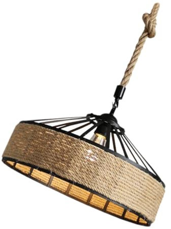 HEMOTON 1stück American Country Rope Chandelier Lamp Shade Für Restaurant Und Bar Vintage Industrial Stil Mit Kreativen Seilmaterialien Für Warme Atmosphäre Und Eleganten Geschmack