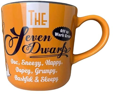 Disney Store USA - Tazza con design retrò, motivo: sette nani, colore: Arancione