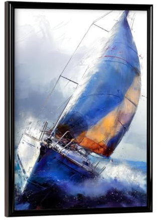 artboxONE Poster mit schwarzem Rahmen 18x13 cm Sport Yacht-Rennboote F - Bild Yacht Boote malerei