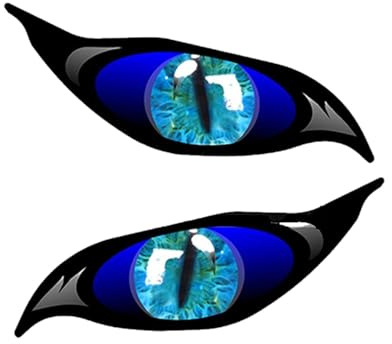 Shurzzesj 2 Stück Aufkleber Augen-Paar, Eyes Sticker, Spaßartikel, Evil Eyes Mit Iris Vinyl Drohne Motorrad Helm Auto Aufkleber Sticker, Reflektierende Aufkleber-Spiegelabdeckung Mit Gruseligen Augen
