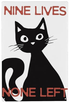artboxONE Metall-Poster 20x30 cm Tiere Nine Lives None Left von Künstler Edsonramosart