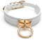 lalatia O Ring Choker Halsband Kunstleder Halskette für Frauen (Weiß Gold)