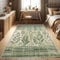 ABAKUHAUS Blätterdesign Dekorativer Teppich, Boho Kunst Dschungelblätter, Hochwertiger Flächenteppich für Schlafzimmer und Wohnzimmer, 60x152 cm, Laurel Grün