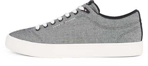 Tommy Hilfiger Herren Vulcanized Sneaker Core Chambray Low Top, Schwarz (Black), 40