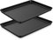 Joyfair Teglia da forno, 2 pezzi, antiaderenti, in acciaio al carbonio, rettangolare, per cuocere, servire, 31,6 x 24,6 x 2,5 cm, resistente alla ruggine e facile da pulire