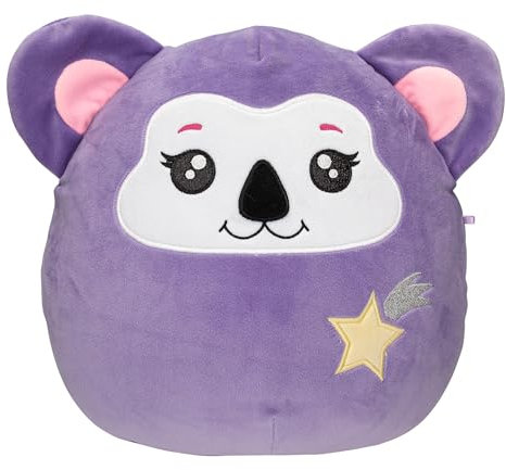Depesche 13046 Ylvi Swoppies - Kuscheltier Koala in Lila, mit Leuchteffekt, Sternenschnuppe und runden Ohren, ca. 30 cm großes Plüschtier