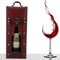Cocoarm Caja de Almacenamiento de Vino Tinto Individual de Madera Vintage Antigua con Asa, Caja de Almacenamiento de Botellas de Vino para Amantes del Vino, Caja de Paquete de Vino para
