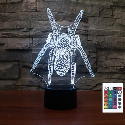 FLRXHK 3D-Touch-Tischlampe mit Fernbedienung, 16 Farben, USB, LED, Raumdekoration, Geschenk für Kinder