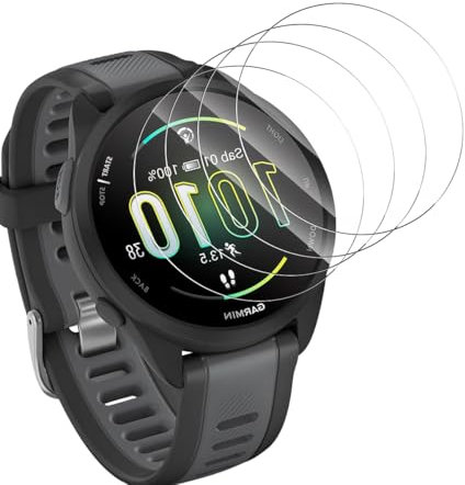 Yieehhow Verre Trempé pour Garmin Forerunner 165 Protection Écran, [4 Pièces] 9H Dureté Vitre Trempé, Sans Bulles/Haute Définition Vitre Protection D'écran pour Garmin Forerunner 165