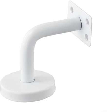 Elegante soporte de pasamanos de escalera con acabado blanco, material resistente, fácil instalación (60 x 60 mm)