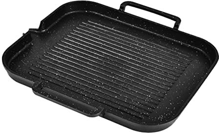 OFFSCH Sarten Para Barbacoa De Inducción Placa Antiadherente Placa Para Parrilla Sin Humo Para Filetes Pollo Pescado Hamburguesas