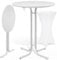 Casaria® Stehtisch mit Husse 80 cm Klappbar Weiß Rund Holz Metall Pulverbeschichtet Wetterfest Hoch Set Bistrotisch Bartisch Garten Hochzeit Tisch
