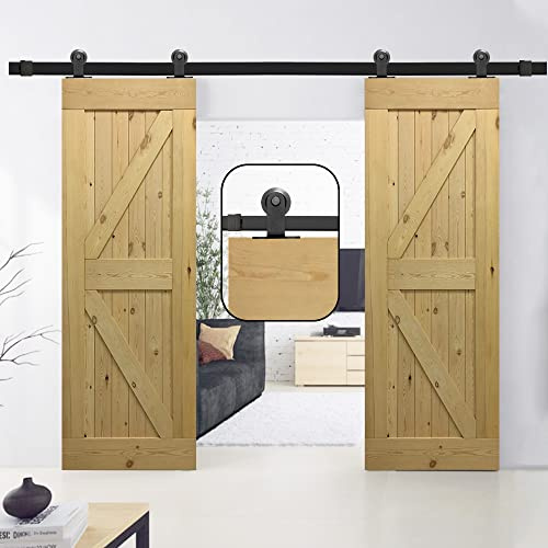 Kit de quincaillerie pour porte coulissante double en forme de T 250 cm