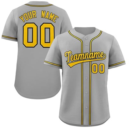 KONG JIMFAN Personalisiertes Baseball Trikot,Mit Eigenem Namen Nummer & Logo,Baseball Shirt Für Erwachsene/Kinder Unisex Sportliche Kleidung Football Trikot Deutschland Trikot(14)