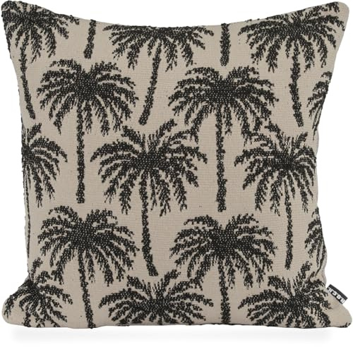 H.O.C.K. Vamosa Palms Outdoor Wendekissen: Das perfekte Kissen für Garten und Terrasse - Wasserabweisend, Farbecht, Schimmelresistent (Schwarz, 45x45cm)