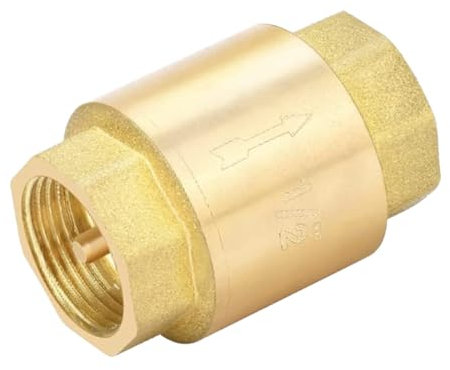 Rückschlagventil 1/2 Zoll, 1/2 Messing Rückschlagventil mit Innengewinde, DN15 Rückflussverhinderer Universal mit beidseitigem Innengewinde, für Gartenpumpe, Prüfung Rückschlagkraftstoffleitung