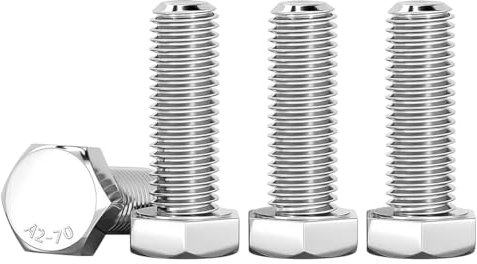 Drenky M6 x 30mm Boulons Hexagonaux Acier Inoxydable A2 V2A Vis à Tête Hexagonale DIN 933 Vis Inox M6 Boulon pour Meubles, Automobile et Machinerie, Argent, 10 Pièces