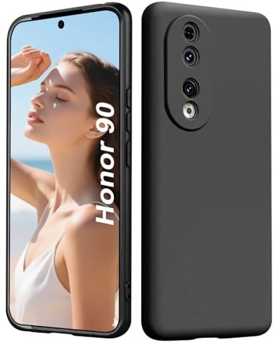 ISOI - Cover per Honor 90 5G, Custodia Morbida in Silicone Liquido, Protezione Completa Antiurto Ultra Sottile per il Corpo - Nero