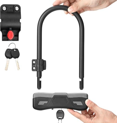 Antivol Vélo En U | Cadenas Vélo en U Renforcé - Accessoires Moto pour Guidon Porte-Bagages Ville Randonnée Voyage Adultes Poussette Skateboard