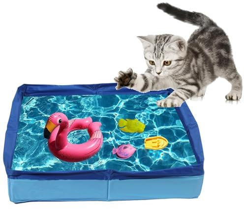 Bañeras De Mascotas, piscina infantil perros,Piscina De Mascotas Plegable, Piscina De Animales Compacta, Estructura No Inflable, Fácil De Limpiar, para Cachorros, ga tos Y Animales Pequeños,50x50x10cm