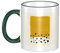 ESASAM Tasses en céramique couleur jaune moutarde et bord noir, tasses classiques, tasses cylindriques, poignées incurvées