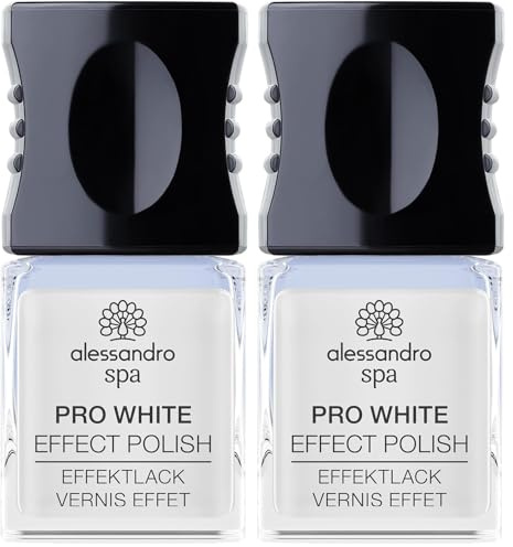 Spa Pro White Nail Effect Polish - Optisch aufhellender Nagellack gegen Verfärbungen der Nageloberfläche, 10 ml (Packung mit 2)