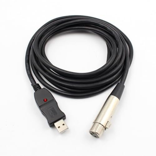 Hsupez Cable de micrófono tipo A macho a XLR hembra, cable de micrófono 3M, USB a XLR, para control de luz, audio, micrófonos, para conectar a un puerto USB de un ordenador