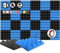 Arrowzoom 24 Akkustik Platten Akkustikschaumstoffmatten Akustikschaumstoff 25x25x5cm Fliesen Dämmung Wanddeko Pyramiden Noppenschaumstoff Breitbandabsorber Decke Foam Feuerhemmend Blau Schwarz