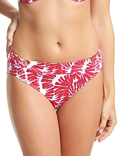 Fantasie Lanai 6316 Mid Rise Bikini Briefs Bottoms Rose Red Red Medium