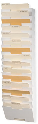 Wand Datei Halterung Metall Vertikale Letter Größe Rack Lagerung Legal Dokumenten Organizer 15 Stück Wandhalterung... weiß