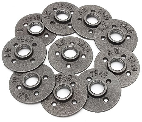 EsportsMJJ 3/4 Inch Schwarz Flansch Dn20 Vier Löcher Flansch Eisen Rohr Stutzen Gewinde Flansch