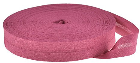 25m Baumwoll-Schrägband 14mm gefalzt, Farbwahl - Einfassband Nahtband Kantenband, Farbe:bubblegum