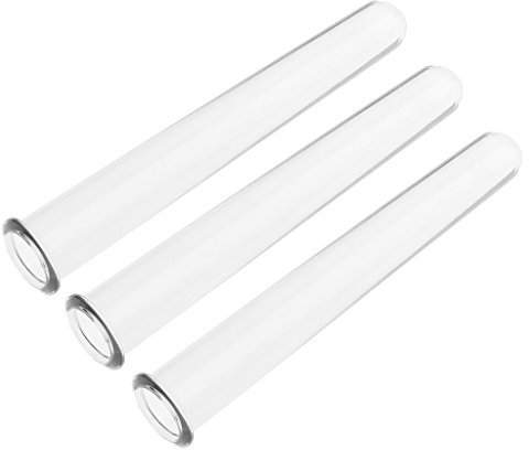 Baoblaze 3 Stück Reagenzgläser Glas, Borosilikatglas Rundboden Reagenzglas, Reagenzgläser Cocktail Bar, Round Bottom PP Test Tube, Test Tubes Borosilikatglas Rundboden Reagenzgläser, Transparent 15cm