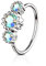 eeddoo Nasen-Piercing Ring Kristall biegbar Mehrfarbig Edelstahl Bunt