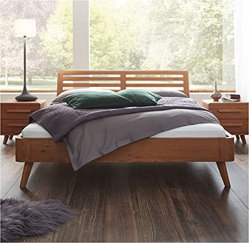 Hasena Oak Line Bett Soleo Füße Masito 20 Eiche Cognac 160x200