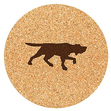 Lot de 6 Dessous de Verre en liège gravés Chien de Chasse 1