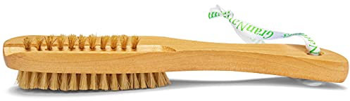 GranNaturals Wooden Nail Brush - Nail Cleaner Tool for Fingernail, Toenail - Dry Clean Scrubber with Thick Bristles and Wood Handle - Manicure and Pedicure Supplies for Gardeners, Mechanics, Salon