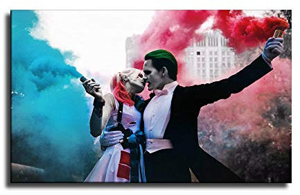 Harley Quinn et Joker Leinwand-Kunst-Poster und Wand-Kunstdruck, modernes Familienschlafzimmerdekor-Poster