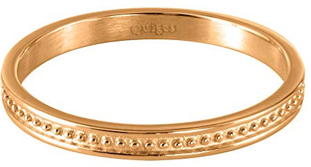 Quiges Acier Inoxydable Or Rose Points Simples Anneau Solitaire Intérieur 2mm Hauteur pour Collection de Bague Empilage Taille 19mm (59)