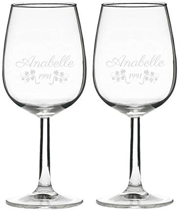 Verre à vin, personnalisé, gravé - classique - 2 verres (2) 360ml