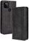 TANYO Leder Folio Hülle für Google Pixel 4A 5G (Not for 4G Version), Premium Flip Wallet Tasche mit Kartensteckplätzen, PU/TPU Lederhülle Handyhülle Schutzhülle - Schwarz