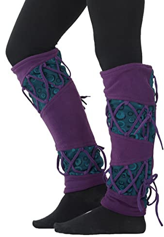 PUREWONDER Damen Stulpen Beinstulpen Fleece Beinwärmer Nr. 4 Lila