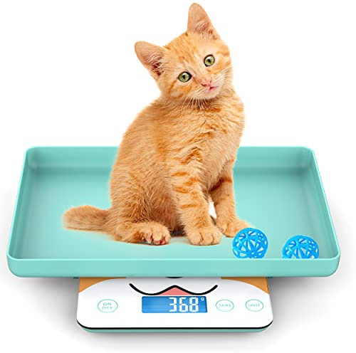 Welpenwaage für die Geburt, Haustierwaage für neugeborene Hunde und Katzen, 15 kg mit ±1 Gramm Genauigkeit, abnehmbare Schale (Robin-Ei Blau)