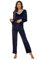 Ietaoo Velours Survêtements Femme Ensemble de Pyjama 2 Pièce Sportswear Jogging Hiver Col en V Sweatshirt et Pantalon Sweat Suit Tenue Sport Ensemble Vêtements de Nuit Bleu Marine XXL