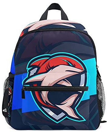 Hai-Maskottchen-Esport-Logo-Designs Kleinkind Rucksack Kinder Leichtgewicht Büchertasche Vorschule Schülerrucksack für 2-7 Jahre die Reise Mädchen Jungs