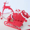 KUNSTIFY 3D Pop Up Weihnachtskarte, Grußkarte Geschenk für Vater Mutter Oma Opa Hochzeit Geschenke für Weihnachten Geschenk Geschenkideen Christmas Cards (Rentier Schlitten Rot)