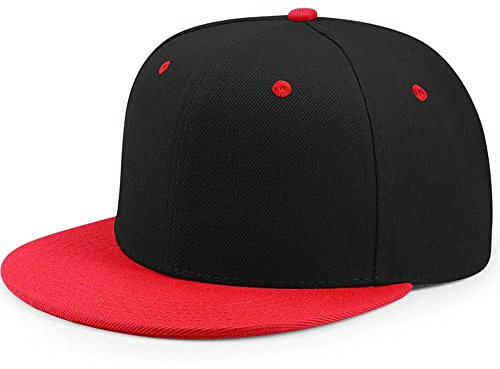 YEKEYI Cappello da baseball unisex con visiera per papà cappello da pesca piatto regolabile Snapback cappello unisex hip hop berretto da baseball, Redbla, taglia unica