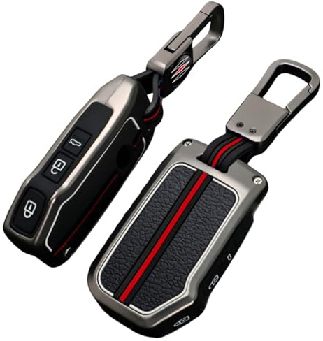 Happyit Casos de la Cubierta de la Llave del Coche de la Aleación del Cinc para Kia Sportage Ceed Sorento Cerato Forte KX3 K5 3 Botones con Tira de Tres Colores de Silicona Fluorescente