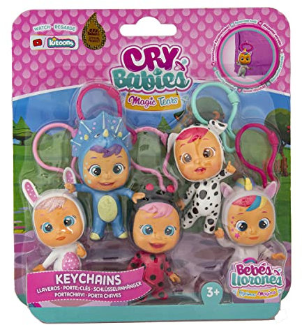 Bebes Llorones Magische Tränen für Babys, 7 cm, mit abnehmbarem Karabiner, für Rucksack und Schlüssel, Zubehör für Jungen und Mädchen ab 3 Jahren (exklusiv auf Amazon)